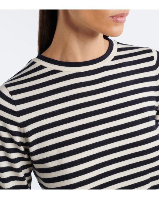 Extreme Cashmere Black N°451 Lisa Striped Cotton And Cashmere Top