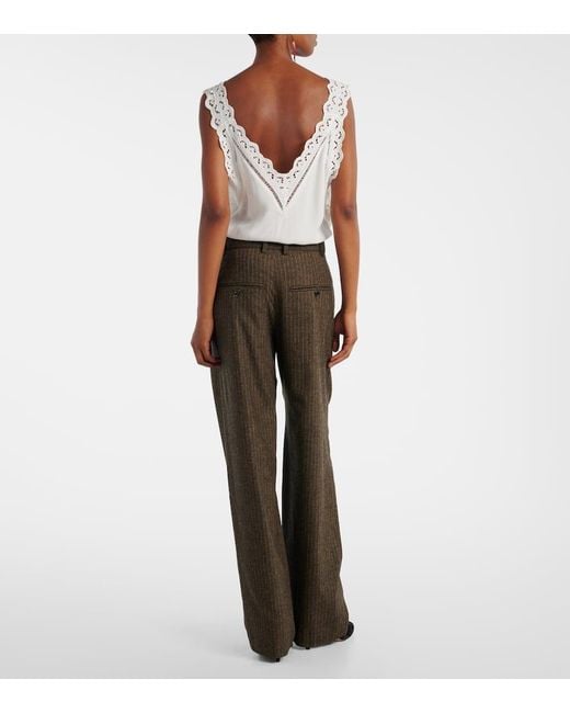 Pantaloni Da Completo Lisetta Gessati di Isabel Marant in Brown