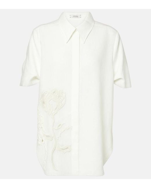 Dorothee Schumacher White Embroidered Beauty Linen Shirt