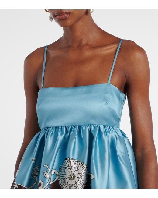 ALÉMAIS Blue Gia Printed Maxi Dress