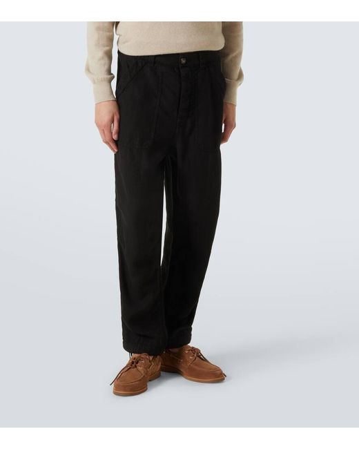 Brunello Cucinelli Hose Aus Leinen-Gabardine in Black für Herren