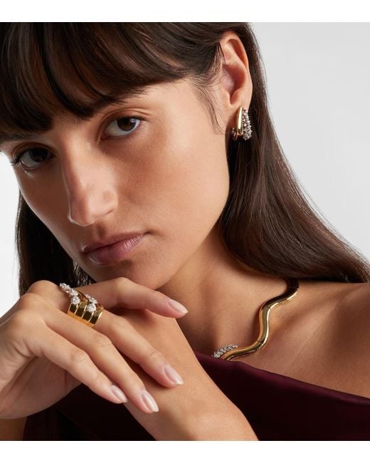 YEPREM White Golden Strada 18Kt And Earrings With Diamonds
