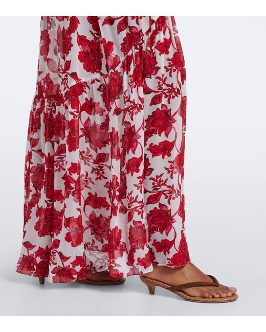 Alexandra Miro Red Clementine Floral Maxi Dress