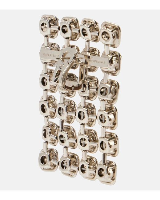 Balenciaga Metallic 10Pm Embellished Drop Earrings