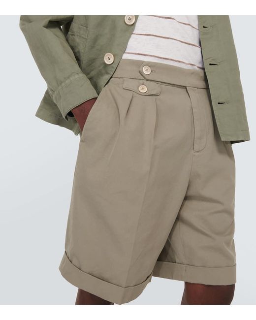 Brunello Cucinelli Bermuda-Shorts aus Baumwolle in Natural für Herren