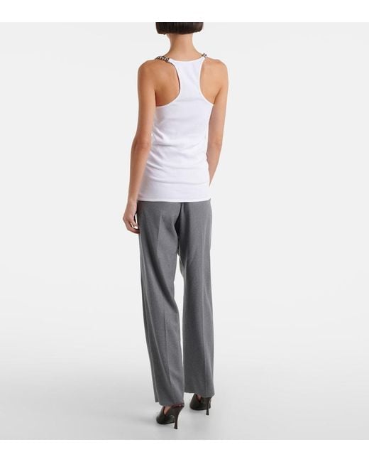 Stella McCartney White Cotton-Blend Tank Top