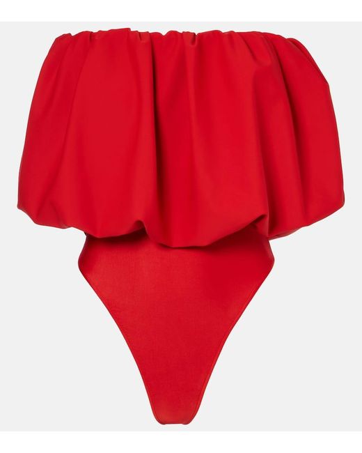 Adriana Degreas Red Coquille De Mer Bodysuit