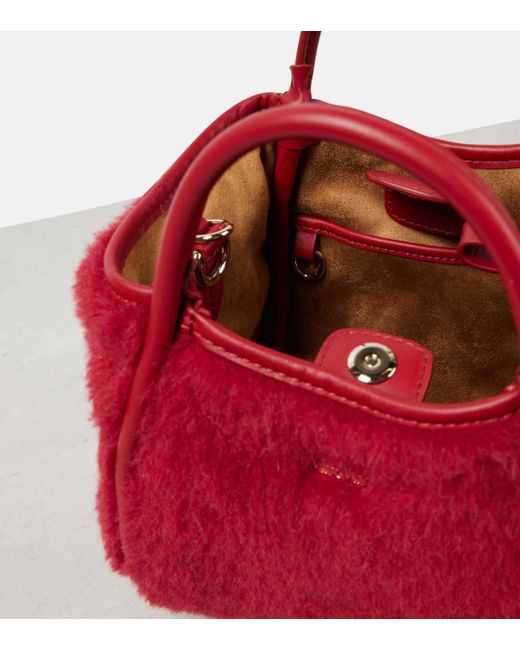 Max Mara Red Marine Small Teddy Tote Bag