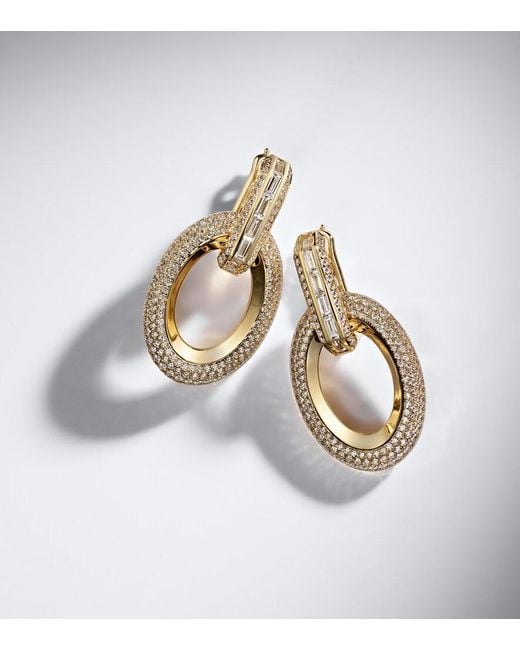 Messika Metallic Groove 18Kt Drop Earrings With Diamonds