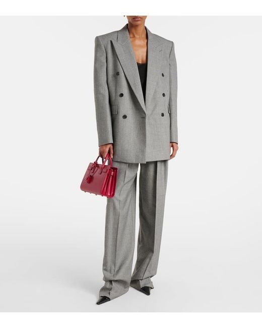 Saint Laurent Red Tote Bag Sac De Jour Nano Aus Leder