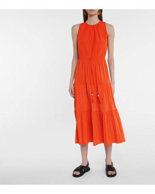 Max Mara Kren Stretch-jersey Maxi Dress in Orange | Lyst Canada