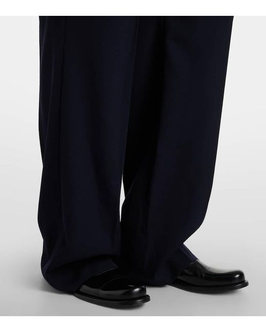 Pantalones Anchos Virgil De Gabardina De Lana The Row de color Blue