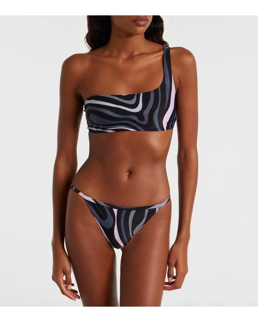 Emilio Pucci Blue Marmo Bikini Top