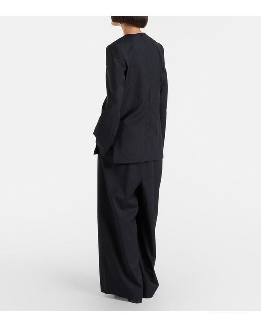 Totême  Black Wool Wide-Leg Pants