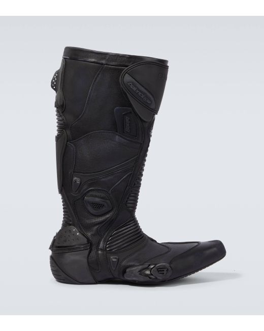 Balenciaga Black Biker Leather Boots for men