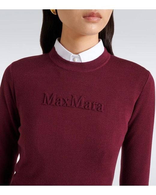 Max Mara Purple Virgin Wool Sweater