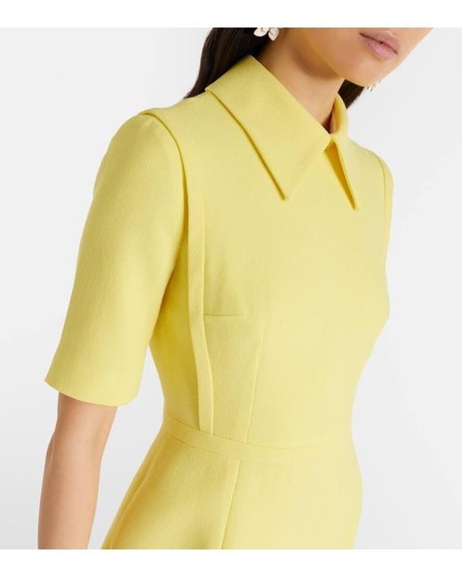 Emilia Wickstead Yellow Valletta Wool Crepe Midi Dress