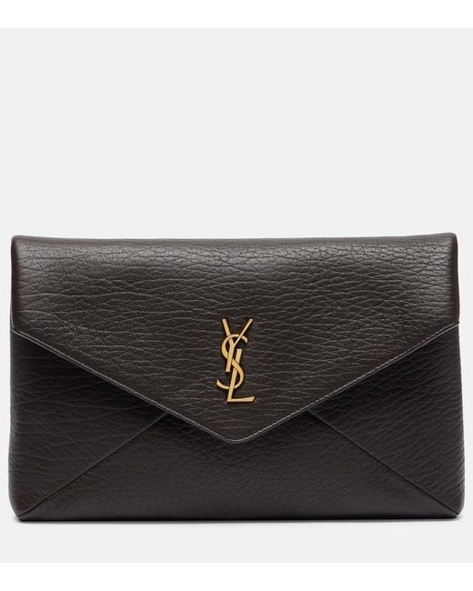 Saint Laurent Black Cassandre Leather Pouch