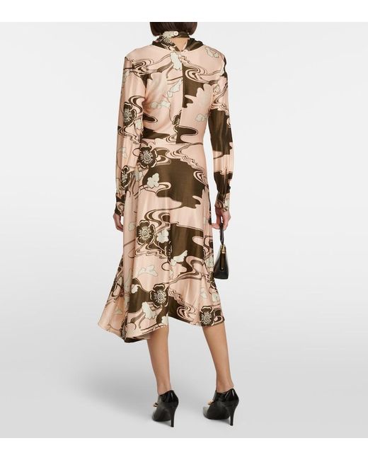 Jil Sander Natural Printed Midi Dress