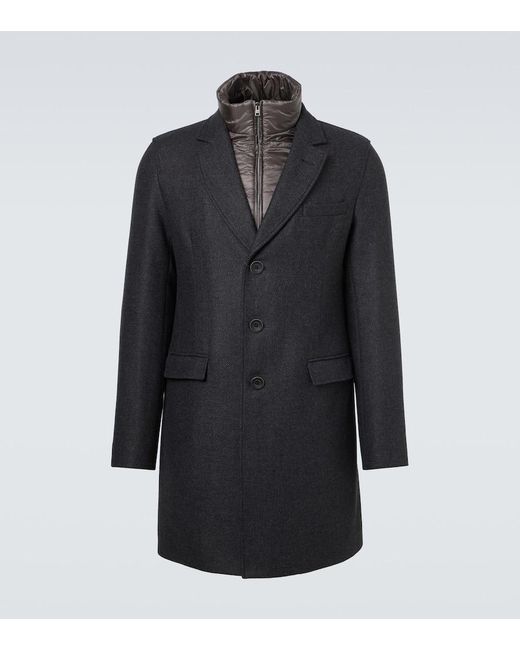 Herno Mantel Aus Einem Wollgemisch in Blue für Herren