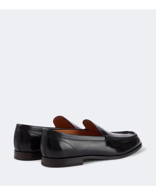 Tod's Black Leather Loafers for men