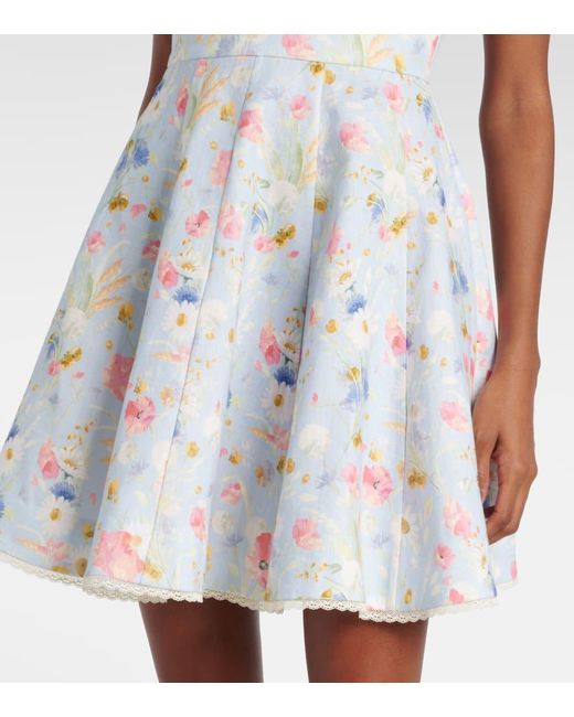 Zimmermann White Lucky Floral Linen Minidress