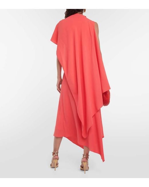 Roksanda Red Pascale Asymmetric Crepe Midi Dress