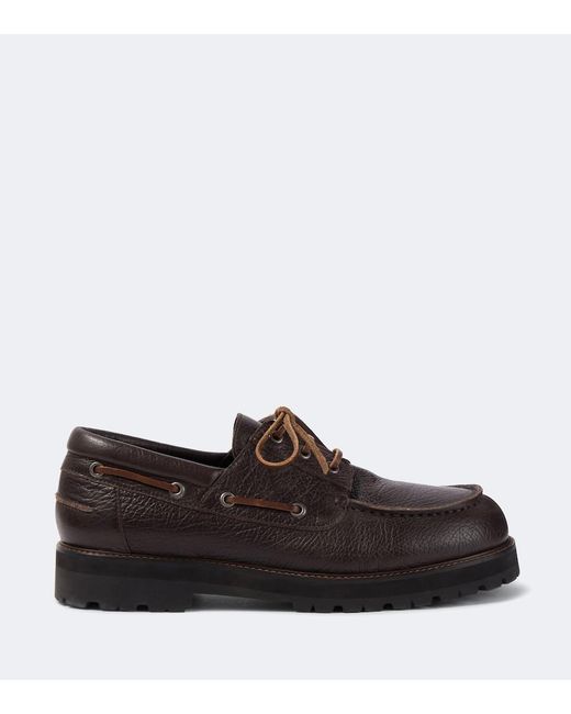 Studio Nicholson Black Guston Leather Boat Shoes for men