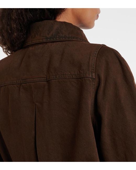 Dries Van Noten Brown Cropped-Jeansjacke