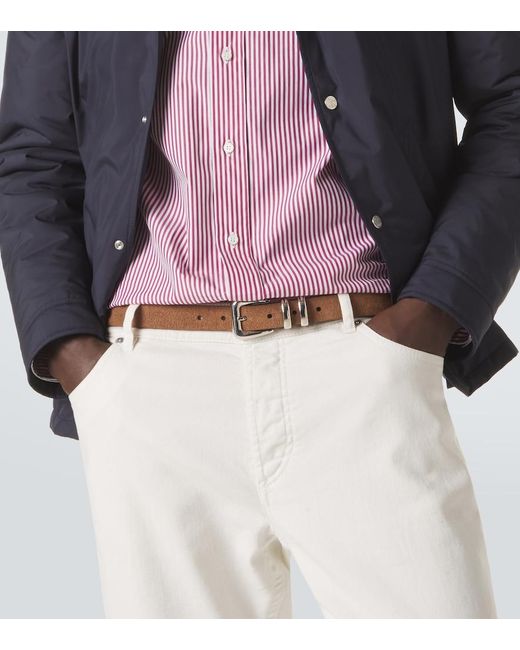 Brunello Cucinelli Brown Suede Belt for men