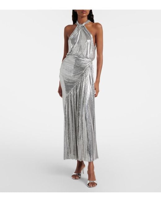 Rabanne Gray Chainmail Halterneck Top