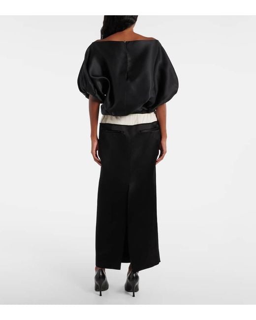 Top Niles De Gazar De Seda Khaite de color Black