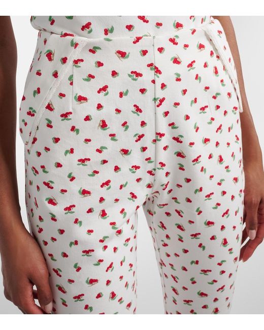 Posse White Ebony Printed Cotton-Blend Capri Pants