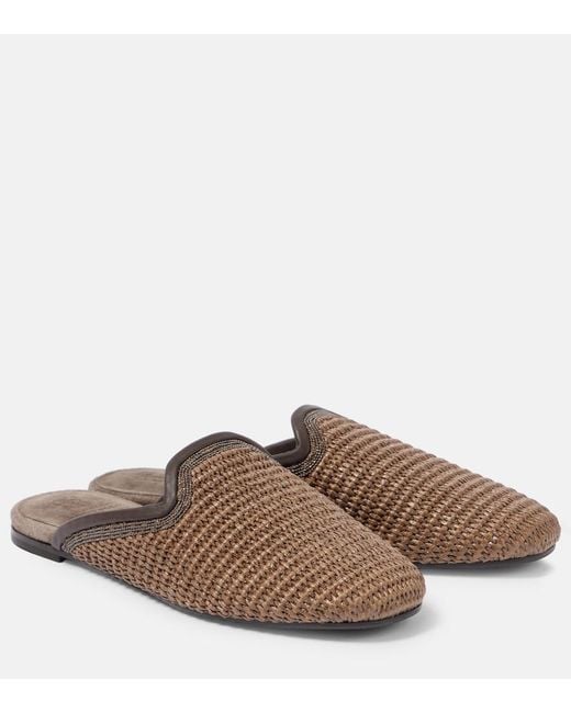 Brunello Cucinelli Brown Monili Mules