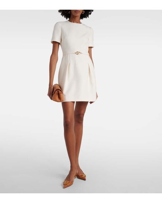 Valentino Natural Minikleid Vlogo Signature Aus Crepe Couture