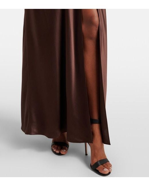 Sir Brown Alessia Draped Jersey And Satin Maxi Dress