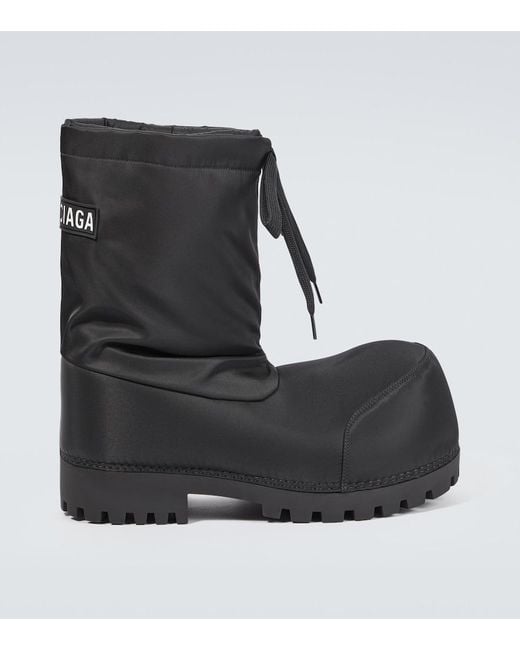 Balenciaga Black Alaska Nylon Ankle Boots for men