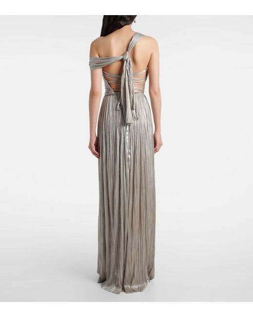 Maria Lucia Hohan White Serene Asymmetric Silk Muslin Gown