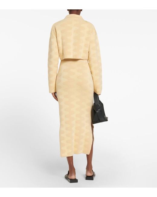 Nanushka Metallic Bria Jacquard Cotton-Blend Midi Skirt