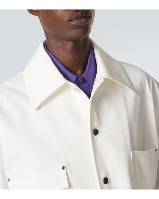 Plan C White Denim Field Jacket for men
