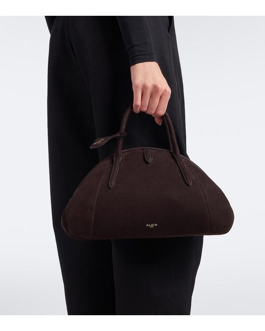 Alaïa Black Purse Small Suede Top-Handle Bag