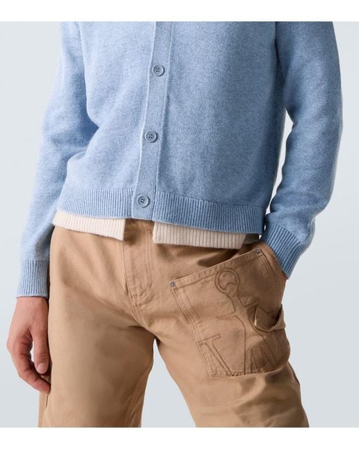 J.W. Anderson Blue Wool And Cashmere Cardigan for men