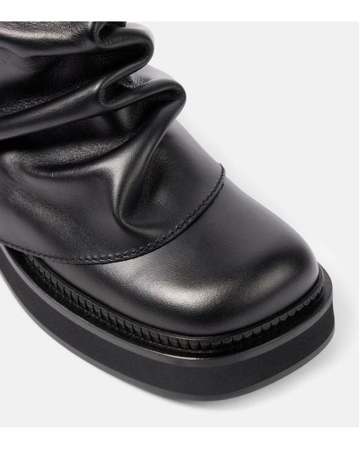 The Attico Black Robin Leather Ankle Boots