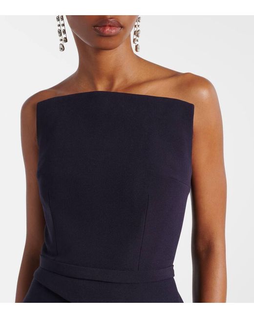 Vestido De Fiesta De Crepe Con Cinturon Safiyaa de color Blue