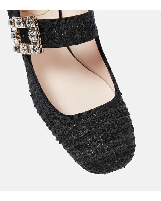 Roger Vivier Black Tres Vivier Embellished Mary Jane Pumps