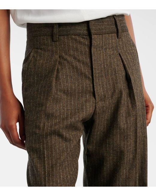 Pantaloni Da Completo Lisetta Gessati di Isabel Marant in Brown