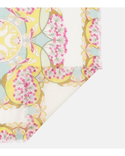 LaDoubleJ White Florette Placee Scarf
