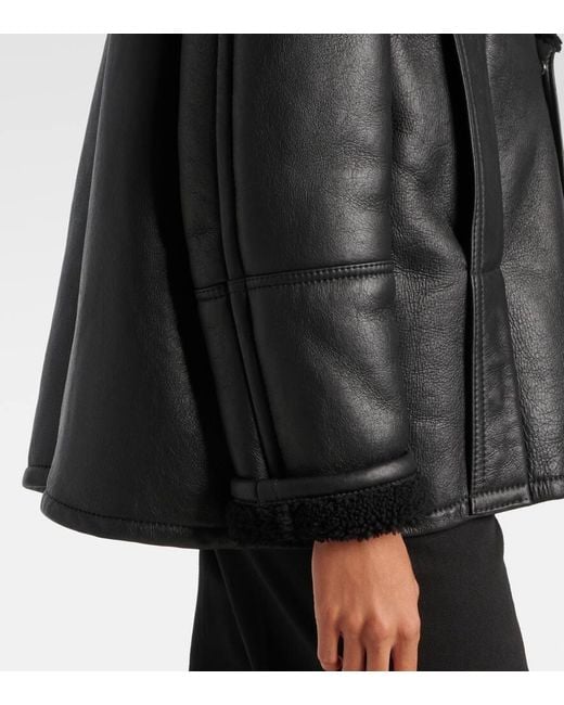 Victoria Beckham Black Leather And Shearling Jacket