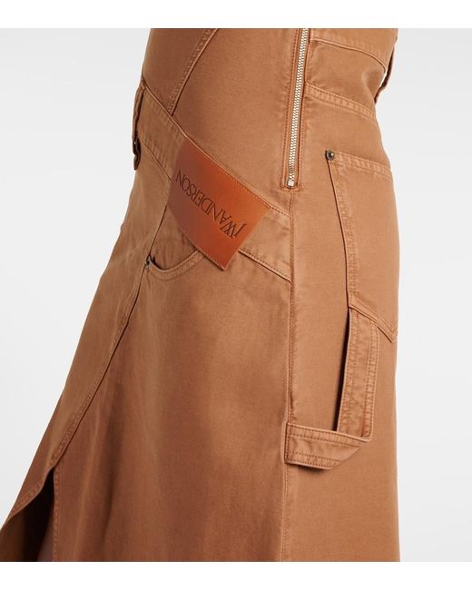 ワンピース J W ANDERSON Brown stretch cotton dress (JD0043PG1841 687) JW Anderson Twisted Strappy Dress | forward | REVERSIBLE