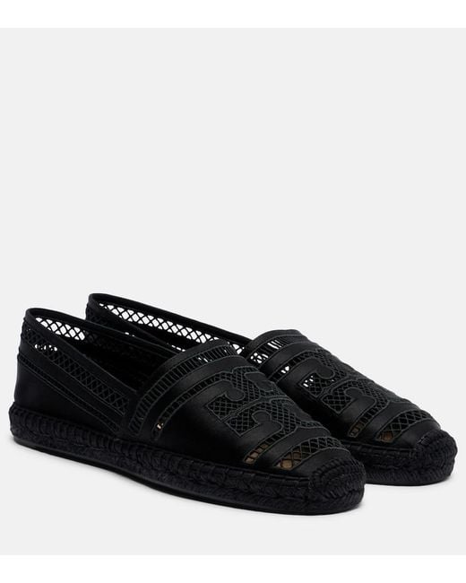 Tory Burch Black Open Weave Espdarilles